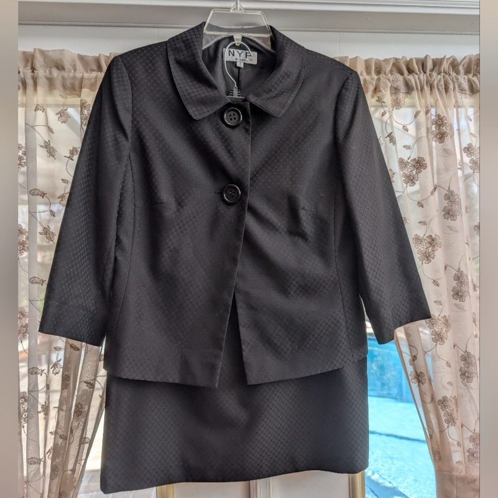 NY Collection Charcoal Textured Blazer